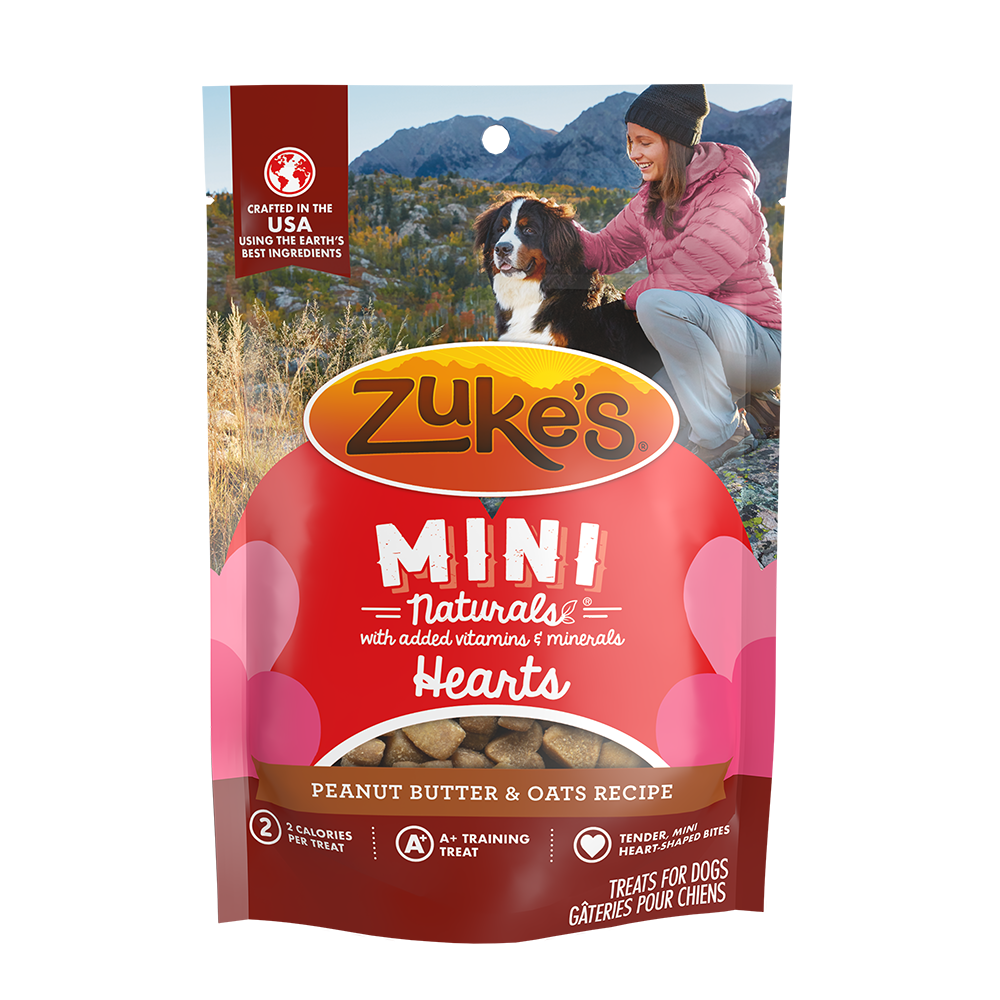 Mini Naturals Hearts Peanut Butter Oats Dog Training Treats Zuke s