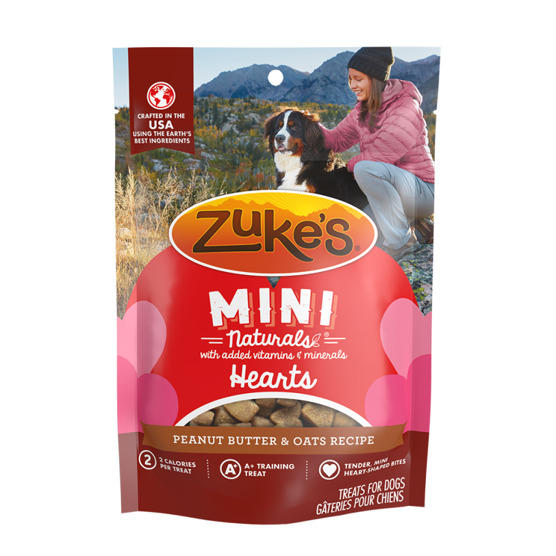 Zuke's Mini Naturals Hearts Peanut Butter & Oats Recipe Dog Treat