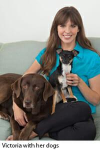 Victoria with her dogs