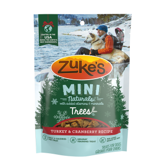 Zuke’s Mini Naturals Trees Front of bag dog treats 